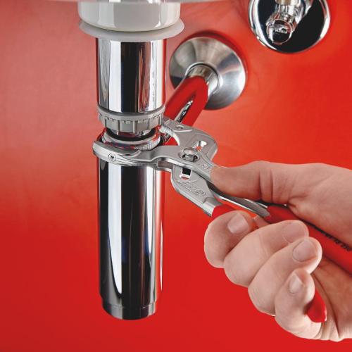 Knipex Siphon and Connector Pliers with Exchangeable Plastic Jaws Chrome-plated 250mm 81 13 250